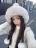 稻草人針織帽子女2024冬季新款可愛(ài)百搭毛絨保暖護耳防寒包頭帽洋氣 卡其色 均碼 曬單實(shí)拍圖