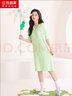紅豆居家40S莫代爾睡裙夏季絲柔細膩垂感V領(lǐng)落肩款果綠170/92A 曬單實(shí)拍圖