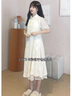 鹿依檸新中式國風(fēng)連衣裙女2024夏季新款女裝小個(gè)子日常改良旗袍套裝裙子 米白色 M 曬單實(shí)拍圖