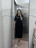 蘭威費雷復古牛仔背帶連衣裙女夏季新款寬松裙子高腰a字中長(cháng)裙潮SN1113 黑色 現貨 S 曬單實(shí)拍圖