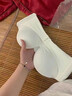 蝶藍(lán)莎光面無肩帶隱形前后雙層搭扣美背內(nèi)衣小胸聚攏加厚手掌杯文胸套裝 白色(單件) 32/70碼(AB通杯厚約1.5CM) 曬單實(shí)拍圖