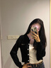 DAVEY MODE短款黑色毛衣開衫外套女早秋季2025新款薄款小個(gè)子外搭針織衫上衣 【黑色】版【zt】【外搭開衫/美式復(fù)古/ M 45/55kg 曬單實(shí)拍圖