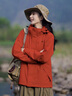 拓路者硬殼沖鋒衣女三合一秋季旅行登山服防風(fēng)外套保暖夾克城市輕戶(hù)外 橘紅色-抓絨內膽 L 曬單實(shí)拍圖