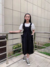 G.DUCKKIDS女童連衣裙夏季套裝2025新款小女孩休閑兩件套裙子洋氣時(shí)髦背帶裙 黑色套裝 170 建議15歲 曬單實(shí)拍圖