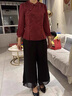 恒源祥喜婆婆婚宴裝夏季新款媽緞面禮服唐裝中式國(guó)風(fēng)兩件套裝旗袍 紅色.(結(jié)婚長(zhǎng)輩衣服平時(shí)可穿小個(gè) 3XL 【建議136-145斤】 曬單實(shí)拍圖
