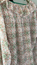 玖姿·安娜蔻洋氣法式復古荷葉邊雪紡印花長(cháng)袖上衣女秋款 花草綠 M 曬單實(shí)拍圖