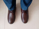 蜻蜓牌男鞋真皮羊毛男士棉鞋男冬季加厚加絨皮鞋系帶鞋子保暖棉皮鞋高幫鞋中老年老人短靴棉靴子中年人爸爸鞋 棕色 42 曬單實(shí)拍圖