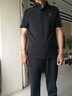 鹿王【專(zhuān)柜同款】男士t恤字母短袖半袖修身型商務(wù)休閑polo領(lǐng)夏季新款黑色L 175/96A 曬單實(shí)拍圖