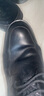 VQGT英倫男士大頭皮鞋男圓頭商務(wù)休閑鞋牛皮手工男鞋厚底 黑色      偏大一碼 建議拍小一碼 42  曬單實(shí)拍圖