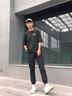 雅鹿休閑褲男夏季冰絲薄款男裝速干透氣長(zhǎng)褲男士運(yùn)動(dòng)寬松褲子小腳褲 黑色 XL 曬單實(shí)拍圖