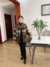 俞兆林（YUZHAOLIN）媽媽裝洋氣外套女中年女士毛呢大衣新款中老年女裝秋冬加絨上衣 咖格 XL （推薦105斤以下) 曬單實(shí)拍圖