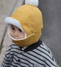 G.DUCKKIDS小黃鴨嬰兒帽子秋冬季男童寶寶護耳帽兒童防風帽幼兒口罩女童雷鋒 黃色 6個月-4歲(44-50cm) x 均碼 曬單實拍圖