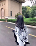 CHANEELR & KARITH圍巾女2025新款秋冬加厚斗篷外搭圍脖空調(diào)房毛線長款格子披風(fēng)披肩 黑白格子 146cm*103cm（含流蘇） 曬單實拍圖