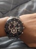 卡西歐（CASIO） 卡西歐(CASIO)男士手表 三眼防水運(yùn)動(dòng)賽車(chē)表  鋼帶男表 黑盤(pán)鋼帶EFR-539D-1AV 曬單實(shí)拍圖
