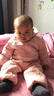 G.DUCKKIDS小黃鴨女童加絨套裝冬裝兒童套裝中小童女寶寶保暖棉衣棉褲兩件套 粉色 90 尺碼1~2歲【 80-90cm】 曬單實拍圖