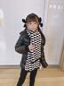 高梵【收腰短款羽絨服】黑金兒童鵝絨服4.0男女童冬季親子裝外套官方 黑色 130 曬單實拍圖