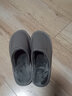 葡正秋冬季男士牛皮面防水居家用帶絨保暖女棉拖鞋室內家居牛筋底防滑 灰色 41-42 (290mm) 曬單實(shí)拍圖