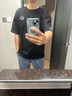 真維斯（Jeanswest）重磅棉質(zhì)短袖t恤男士夏季潮牌寬松大碼圓領(lǐng)笑臉印花半袖體恤上衣 黑色 XL 曬單實(shí)拍圖