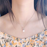 VIGG萌兔子項鏈女士女生銀珍珠吊墜女生日七夕情人節(jié)禮物送女友老婆 萌兔珍珠項鏈（玫）京J倉直發(fā) 曬單實拍圖