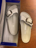 BIRKENSTOCK勃肯德國進口大扣女款牛皮革軟木Madrid一字單帶拖鞋 白色1018866 36 曬單實拍圖
