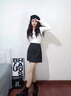 NICOLEJOLIE半身裙女2025年春秋新款短款包臀裙高腰顯瘦A字短裙通勤辣妹風(fēng)深灰M （建議體重95-105斤） 曬單實(shí)拍圖