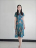 俞兆林（YUZHAOLIN）中年洋氣媽媽新款夏裝仿真.絲連衣裙高貴婚宴禮服中老年夏季大碼 藍(lán)色 3XL 125-135斤 曬單實(shí)拍圖