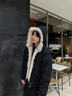 佘曼萊座山雕毛絨連帽棉服男女2024冬季美式cleanfit加厚保暖棉衣外套潮 灰色 XL 130-150斤 曬單實(shí)拍圖