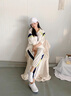 NPZ運(yùn)動(dòng)套裝女春夏薄款女裝時(shí)尚韓版潮流寬松蝙蝠袖連帽衛(wèi)衣兩件套女 白色 M .95-110斤 曬單實(shí)拍圖