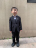羅蒙兒童西裝套裝男童花童禮服帥氣西服主持人鋼琴畢業(yè)演出服秋狂歡節 外套+褲子+馬甲+襯衫+領(lǐng)結 110 曬單實(shí)拍圖