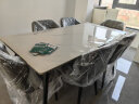 全友家居岩板餐桌家用多功能可伸缩圆餐桌椅子现代简约吃饭方桌670120 白色|岩板|B餐桌1.6m+餐椅B灰色4 实拍图