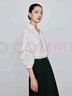 衣香麗影氣質(zhì)V領(lǐng)襯衫女夏款燈籠袖時(shí)尚雪紡衫 白色 S 曬單實(shí)拍圖