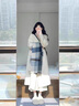 鄂爾多斯市羊絨世家雙面羊絨大衣女中長(zhǎng)款秋冬2024新款韓版寬松 米白色 S 曬單實(shí)拍圖