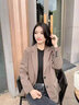 櫻芭妮小西裝外套女時(shí)尚職業(yè)氣質(zhì)休閑直筒寬松版型顯瘦春秋款小西服上衣 8315咖啡色西裝 M （106斤-115斤） 曬單實(shí)拍圖