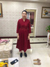 皮爾卡丹喜婆婆婚宴裝旗袍連衣裙女2024春秋高貴洋氣結(jié)婚紅色氣質(zhì) 酒紅色 2XL 【115-125斤】 曬單實拍圖