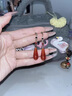 蔓笙520禮物新中式耳環(huán)中國風(fēng)設計馬面裙耳飾紅色新娘旗袍吊墜耳墜 耳夾一對 曬單實(shí)拍圖