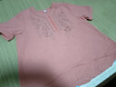 皮爾卡丹（pierre cardin）女裝亞麻棉麻短袖T恤女苧麻V領(lǐng)上衣 橘色 L 建議105-120斤 曬單實(shí)拍圖