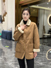 香影【咩咩絨】兩面穿麂皮絨外套女2025秋冬新款皮毛一體仿生皮草 焦糖色 S 曬單實拍圖
