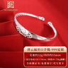 老銀匠s999足銀手鐲女送媽媽奶奶婆婆款銀鐲子老人百福銀手鐲年貨節(jié)禮物 祥云福/999足銀約32g 可刻字 曬單實拍圖