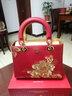 天煦真皮女包新款單肩斜挎包中年媽媽包紅色大容量婚包生日禮物送老婆 紅色 曬單實(shí)拍圖