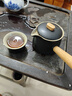 琦軒源黑陶側把茶壺泡茶家用茶具套裝急須壺陶瓷罐罐茶泡茶神器單個(gè) 黑陶側把壺+落雁茶杯4杯 曬單實(shí)拍圖