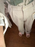 依沐蘇燈芯絨闊腿褲女秋冬季高腰顯瘦垂感條絨拖地直筒雪尼爾休閑長(cháng)褲子 米白-常規款(160-168cm選) 2XL 曬單實(shí)拍圖