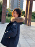 她芙（tafu）品牌女裝羽絨服女短款2025冬季新款加厚小個(gè)子大毛領(lǐng)派克服外套 藏青色【真毛領(lǐng)】 M 曬單實(shí)拍圖