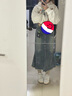 DALEY MODE小個(gè)子毛邊復古牛仔半身裙女春夏高腰顯瘦中長(cháng)款魚(yú)尾裙包臀裙 藍色小個(gè)子款 L 曬單實(shí)拍圖