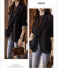 BUTAO西裝外套女春秋新款長(cháng)袖休閑時(shí)尚職業(yè)女士小西服正裝 黑色 XL 曬單實(shí)拍圖