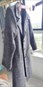 芬伶秋冬新款外W貿剪標高檔大衣韓版加厚中長(cháng)款格子毛呢外套過(guò)膝風(fēng)衣 深灰色（加棉加厚） 2XL  125-135斤 曬單實(shí)拍圖