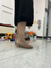 達(dá)芙妮官方馬丁靴女2024秋冬新款絨面短靴女氣質(zhì)百搭靴子女法式瘦瘦靴女 杏色絨面-跟高5.2CM 36 (230mm) 曬單實(shí)拍圖