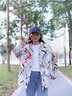 TOMMY HILFIGER【收腰連帽】秋冬女潮流休閑戶外運(yùn)動滿印寬松夾克外套43322 多色0K4 XS （推薦：80-100斤） 曬單實(shí)拍圖