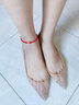 COISE 黃金腳鏈女平安扣足金轉(zhuǎn)運珠紅繩腳鏈珠寶首飾足飾品七夕禮物 平安扣紅繩黃金腳鏈 曬單實拍圖