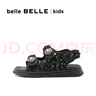 百麗（Belle）輕便亮片兒童涼鞋女商場(chǎng)同款休閑沙灘涼鞋88370B64 黑色 32碼 曬單實(shí)拍圖
