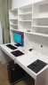 蓝木槿 电脑桌 台式家用书桌书柜组合办公桌写字台带书架学习桌 暖白色(不含柜) 1.4m（左右2格书架） 实拍图